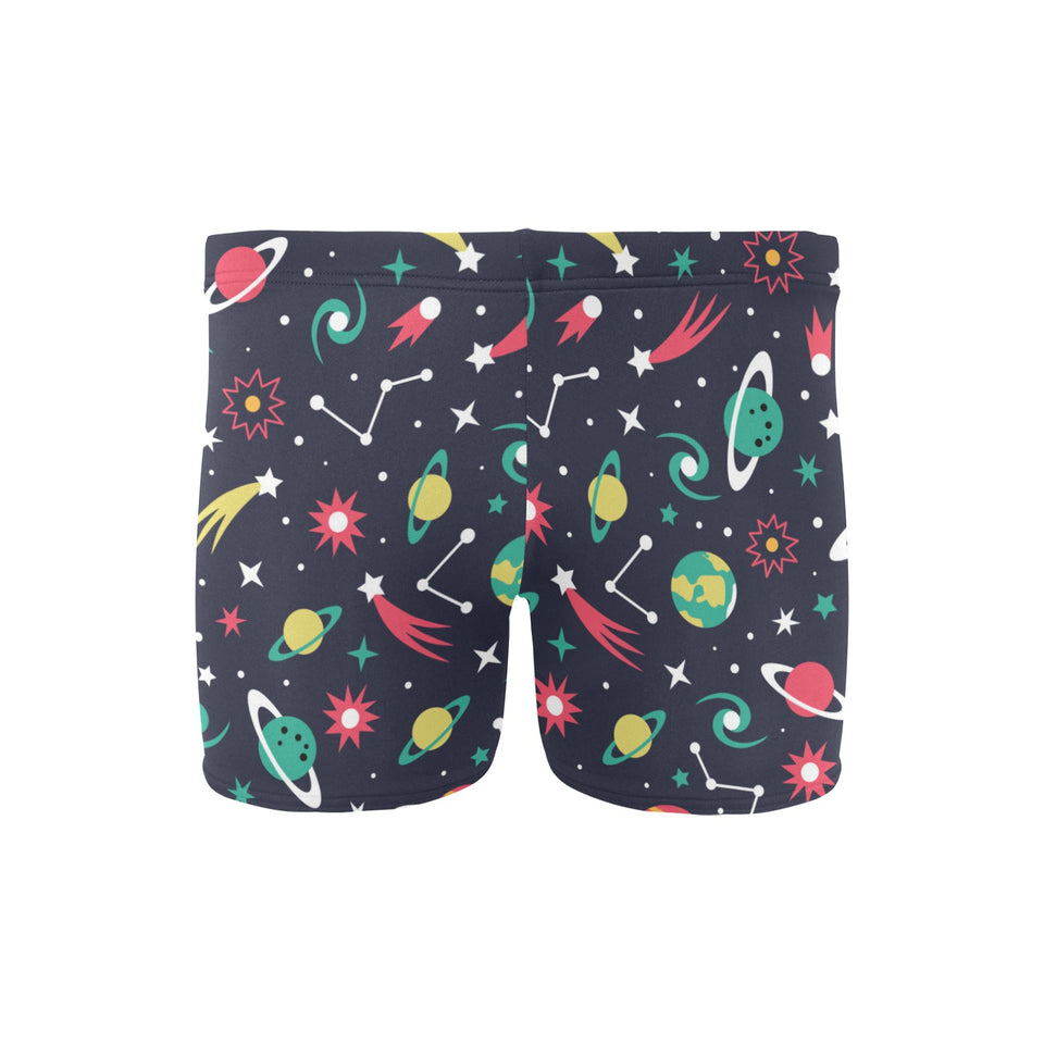 colorful space pattern planet star Men's Swimming Trunks