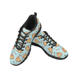 Hand drawn pizza blue background Women's Sneaker Shoes