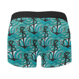 Anchor nautical green background Men's All Over Print Boxer Briefs Men's Underwear