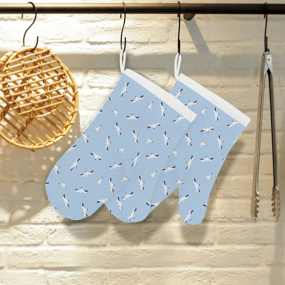 Seagull Pattern Print Design 02 Heat Resistant Oven Mitts