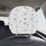Spider web cobweb pattern white background Car Headrest Cover