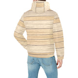 Wood Printed Pattern Print Design 01 Men's Padded Hooded Jacket