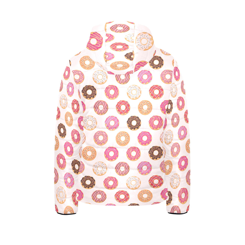 Colorful donut pattern Kids' Boys' Girls' Padded Hooded Jacket