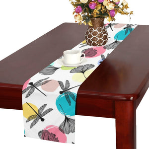 Dragonflies ginkgo leaves pattern Table Runner