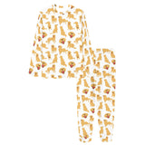 Golden Retriever Pattern Print Design 05 Women's All Over Print Pajama Set