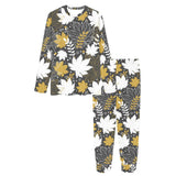 Beautiful gold autumn maple leaf pattern Women's All Over Print Pajama Set