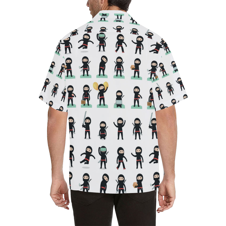 Cute ninja katana sword pattern Men's All Over Print Hawaiian Shirt