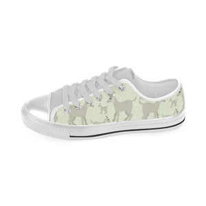 Little young goat pattern Men's Low Top Shoes White