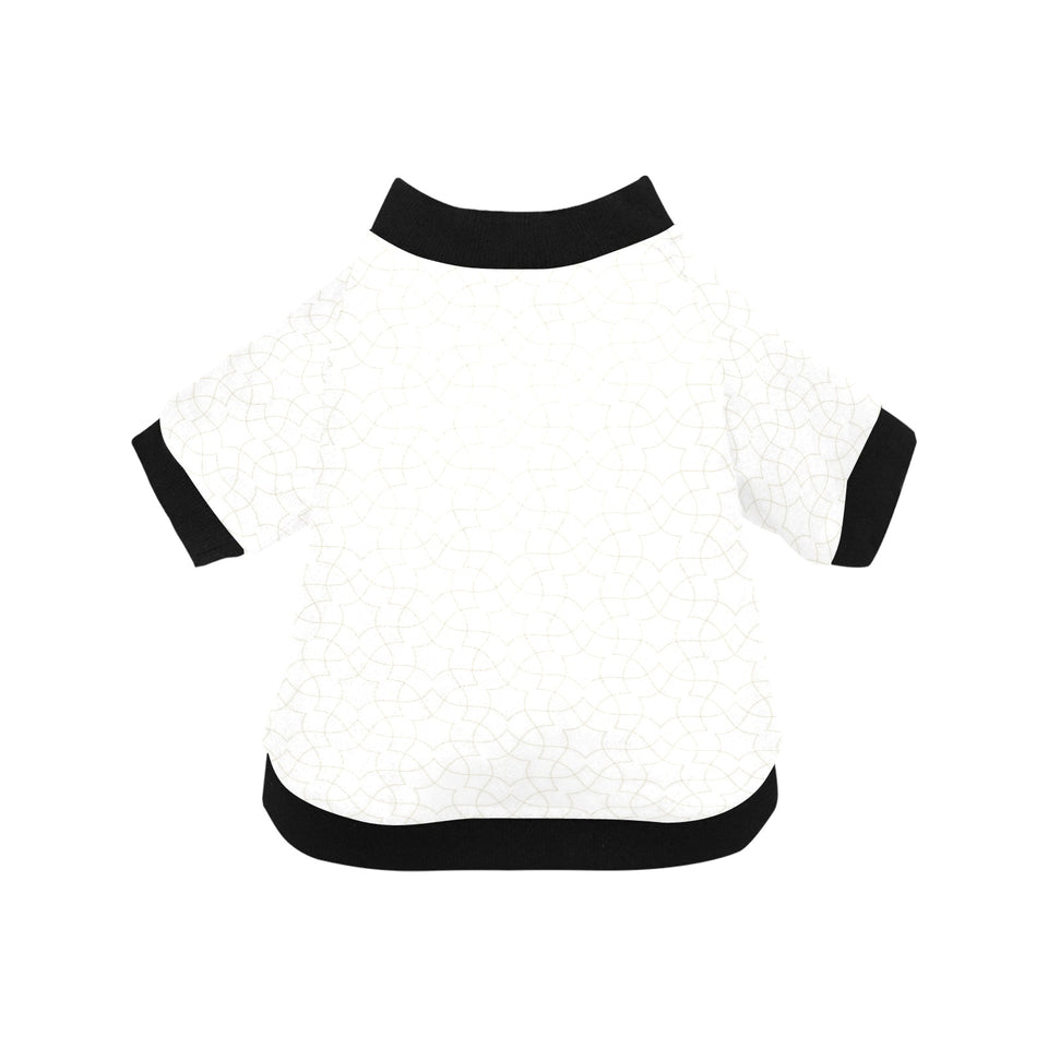 arabic white pattern All Over Print Pet Dog Round Neck Fuzzy Shirt
