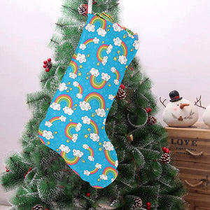 Rainbows Sky Clouds Pattern Christmas Stocking