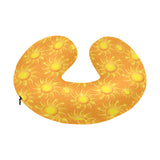 Sun orange background U-Shaped Travel Neck Pillow