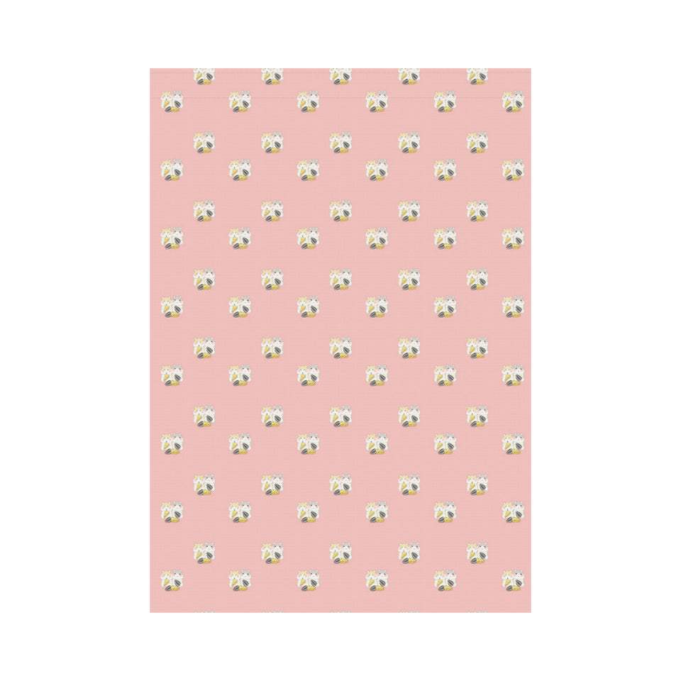 Cute hamster cheese pattern pink background House Flag Garden Flag