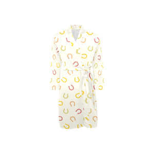 Horseshoes Pattern Print Design 02 Men's Long Sleeve Belted Night Robe
