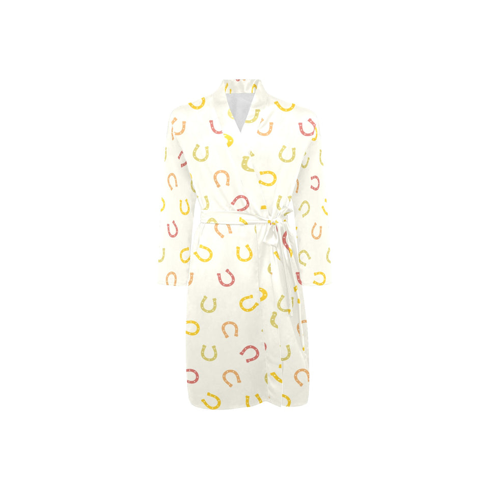Horseshoes Pattern Print Design 02 Men's Long Sleeve Belted Night Robe