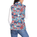 Hand drawn colorful starfish Women's Padded Vest