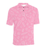 Sweet candy pink background Men's All Over Print Polo Shirt