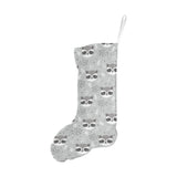Cute raccoons leaves dot Christmas Stocking