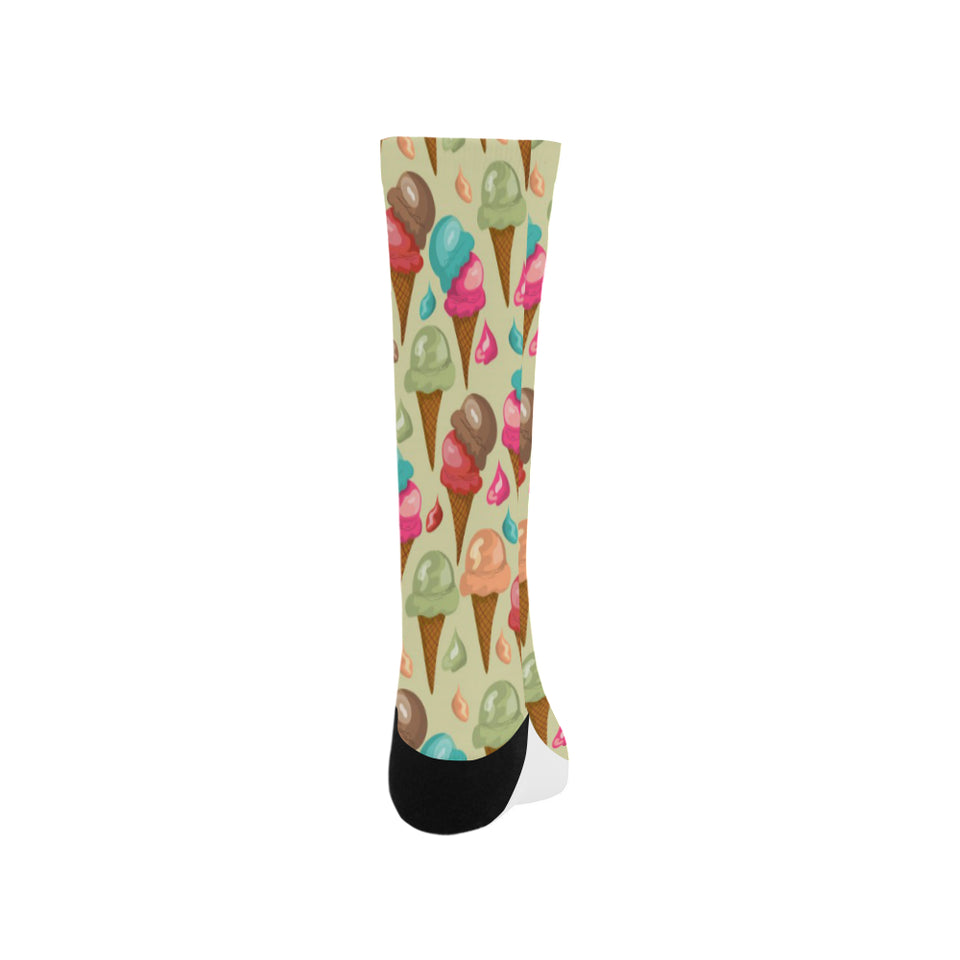 Colorful ice cream pattern Crew Socks