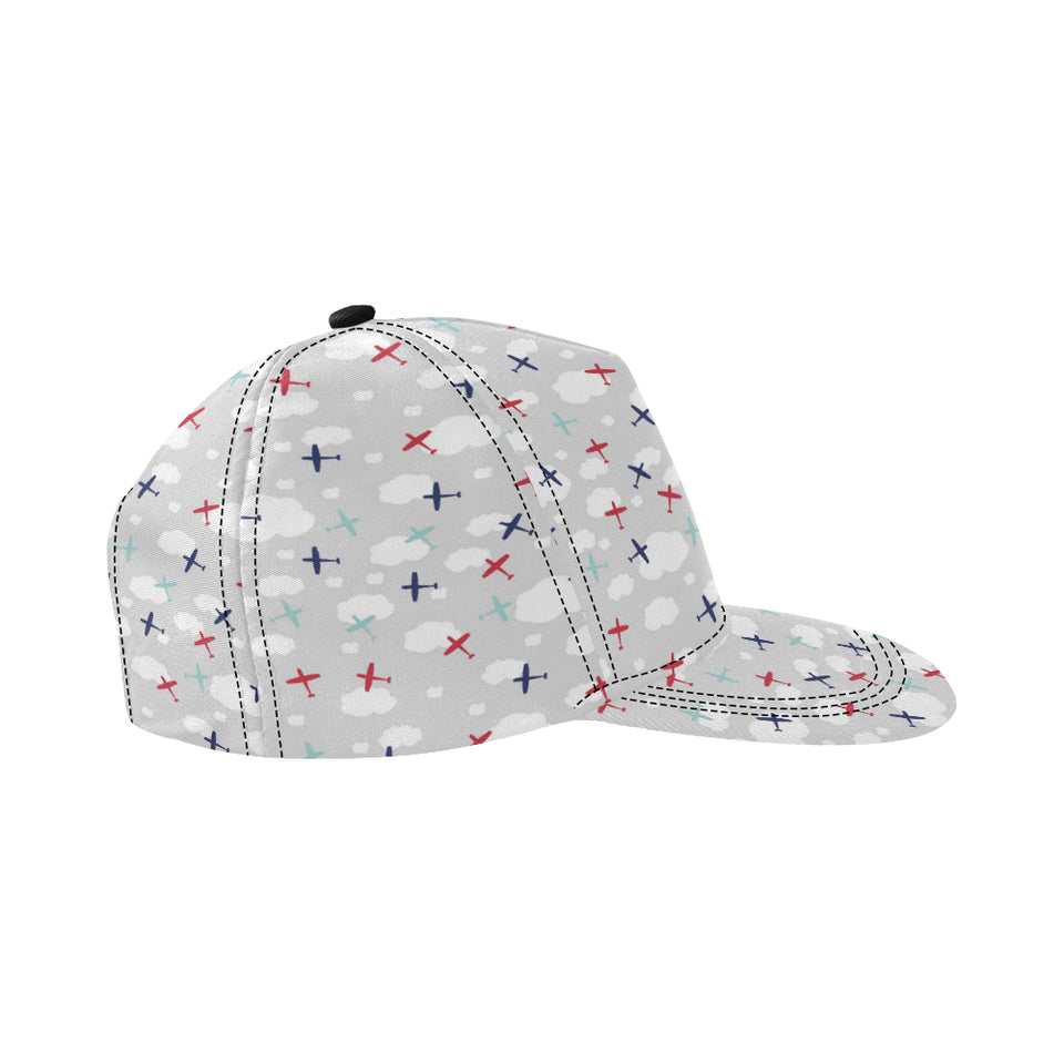 Airplane cloud grey background All Over Print Snapback Cap