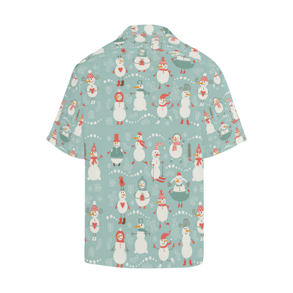 Cute snowman pattern Men's All Over Print Hawaiian Shirt