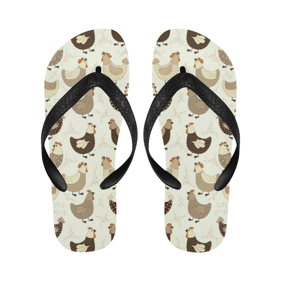 Cute rooster chicken cock Unisex Flip Flops