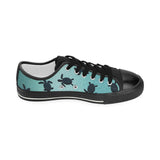 Sea turtle with blue ocean backgroud Kids' Boys' Girls' Low Top Canvas Shoes Black