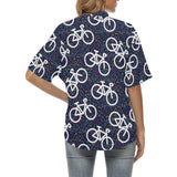 Bicycle Pattern Print Design 03 Women's All Over Print Hawaiian Shirt