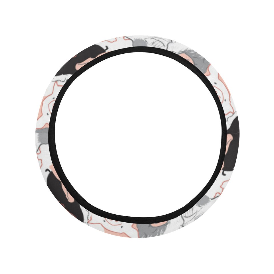 Pig Pattern Print Design 05 Car Steering Wheel Cover