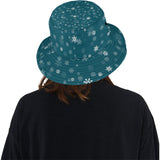Snowflake pattern dark background Unisex Bucket Hat