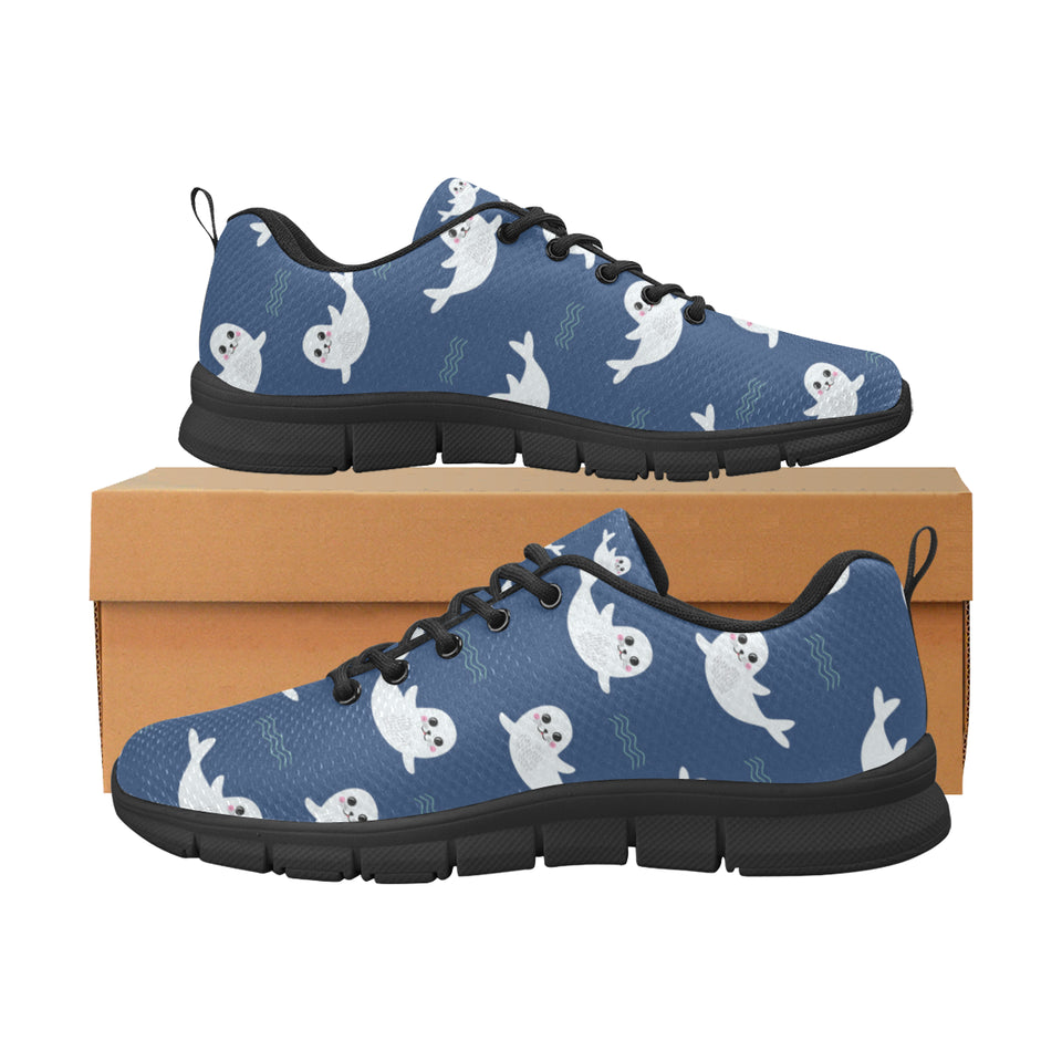 Cute white baby sea lion seal pattern Men's Sneaker Shoes