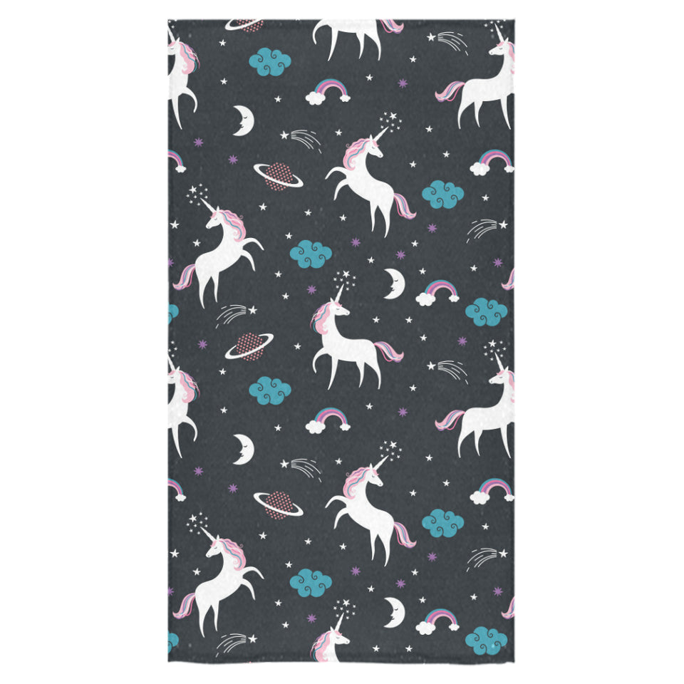 unicorn rainbows moon clound star pattern Bath Towel