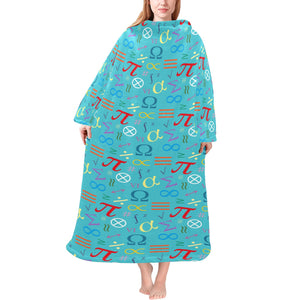 Math Pattern Print Design 02 Blanket Robe with Sleeves