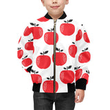 red apples white background Kids' Boys' Girls' Bomber Jacket