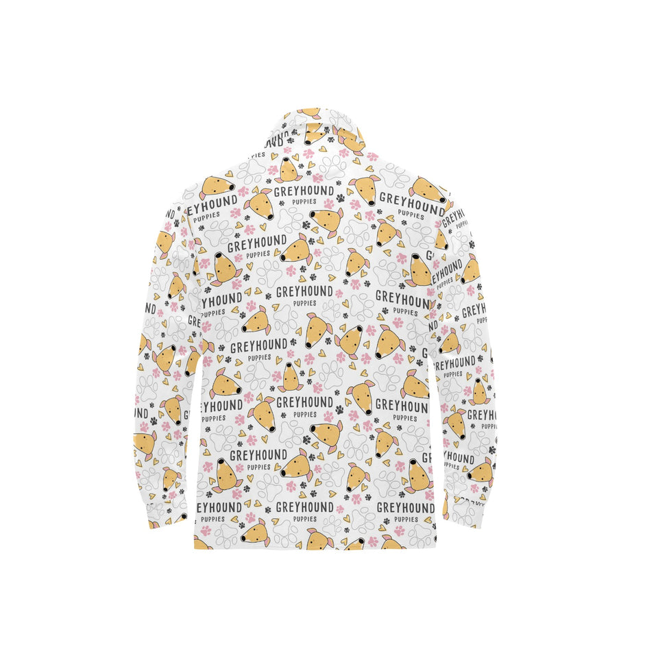 Greyhound Pattern Print Design 03 Men's Long Sleeve Polo Shirt