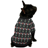Deer Christmas new year pattern argyle All Over Print Pet Dog Round Neck Fuzzy Shirt
