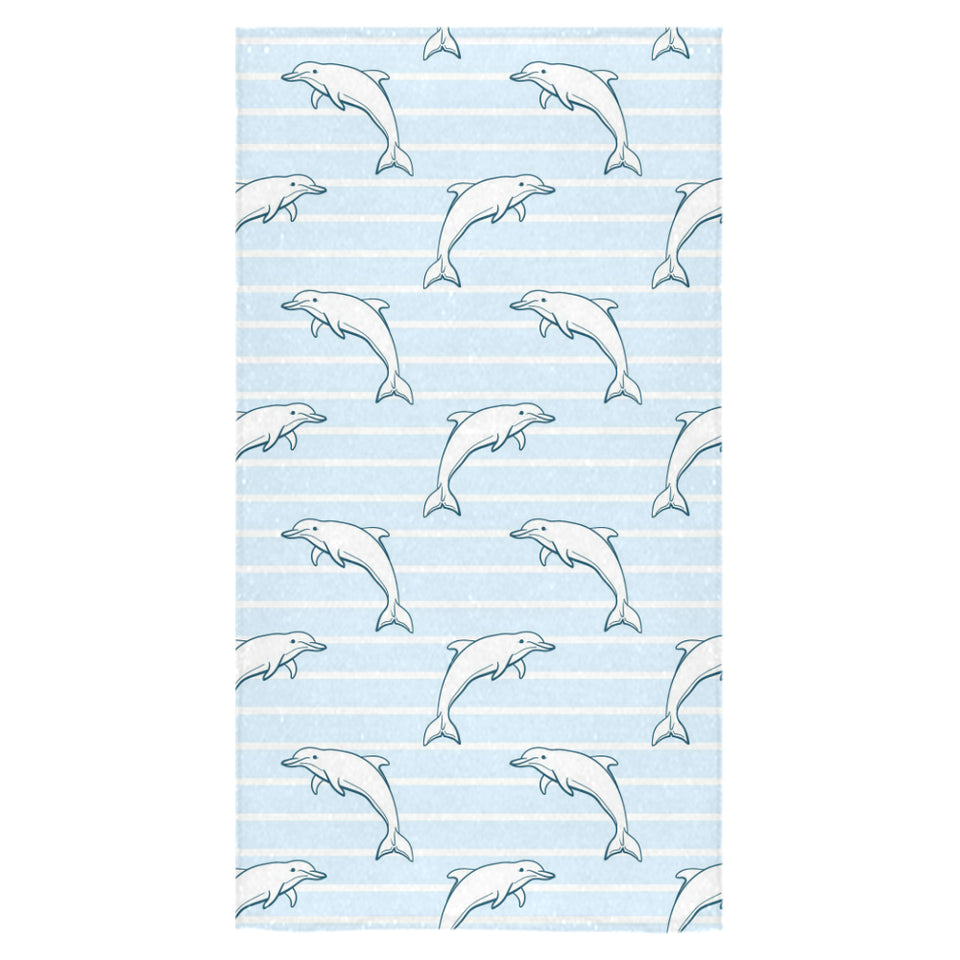 Dolphin blue striped background Bath Towel