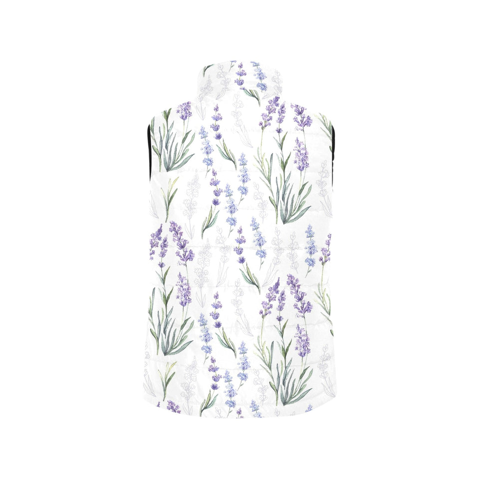Hand painting Watercolor Lavender Women's Padded Vest