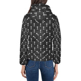 Engine Piston Black Theme Pattern Print Design 03 Women's Padded Hooded Jacket
