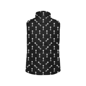Engine Piston Black Theme Pattern Print Design 03 Women's Padded Vest
