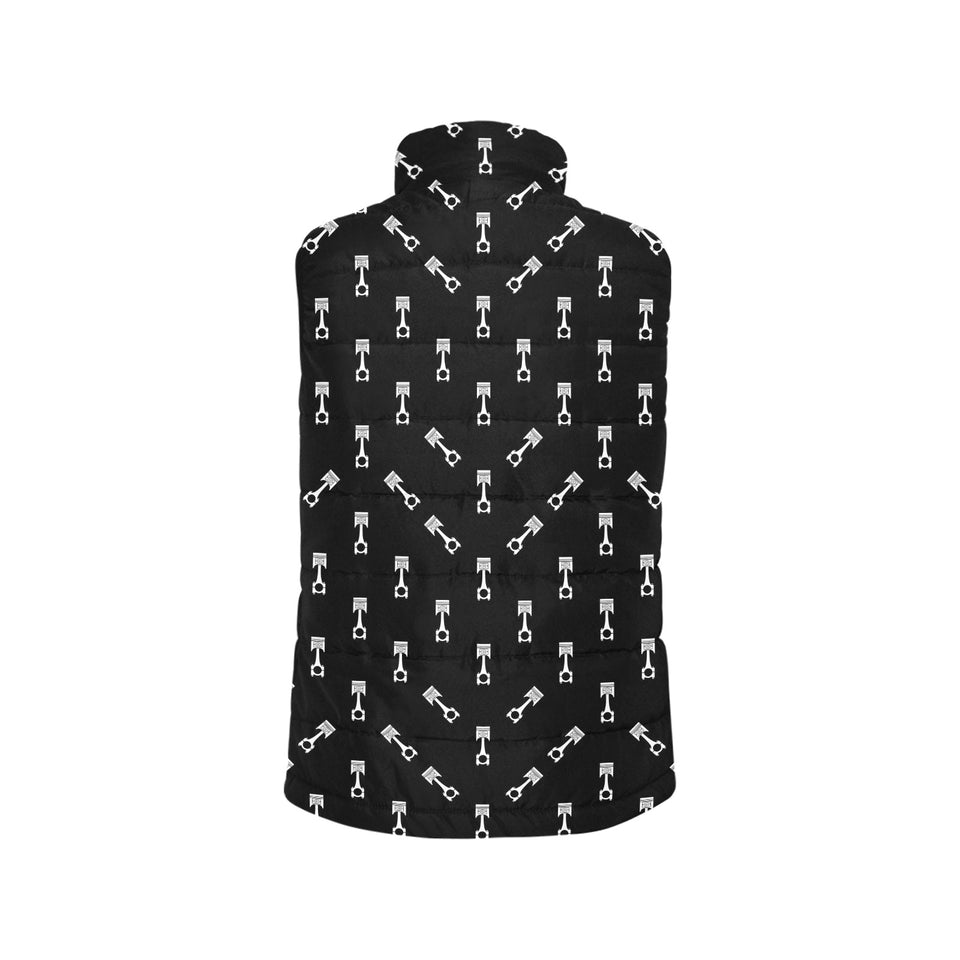 Engine Piston Black Theme Pattern Print Design 03 Women's Padded Vest