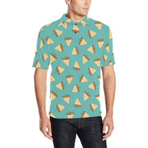 Sandwich Pattern Print Design 03 Men's All Over Print Polo Shirt