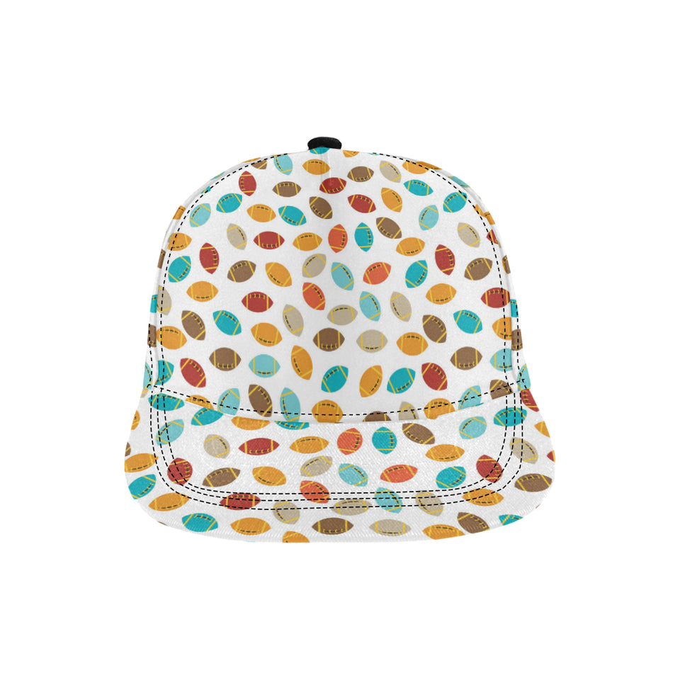 Colorful american football ball pattern All Over Print Snapback Cap