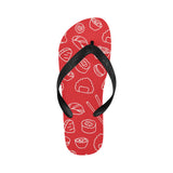 sushi pattern red background Unisex Flip Flops