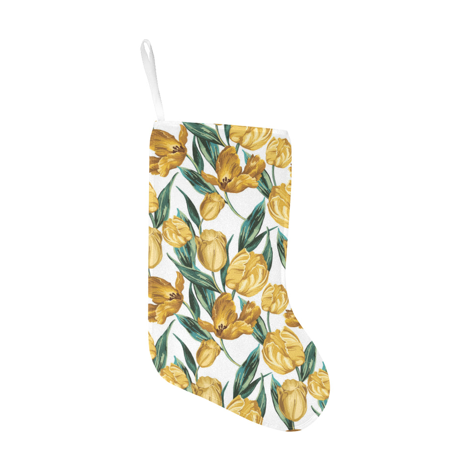 yellow tulips pattern Christmas Stocking