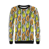 papaya design pattern Women's Crew Neck Sweatshirt