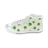 Broccoli pattern Men's High Top Canvas Shoes White