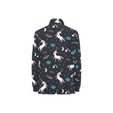 unicorn rainbows moon clound star pattern Women's Long Sleeve Polo Shirt