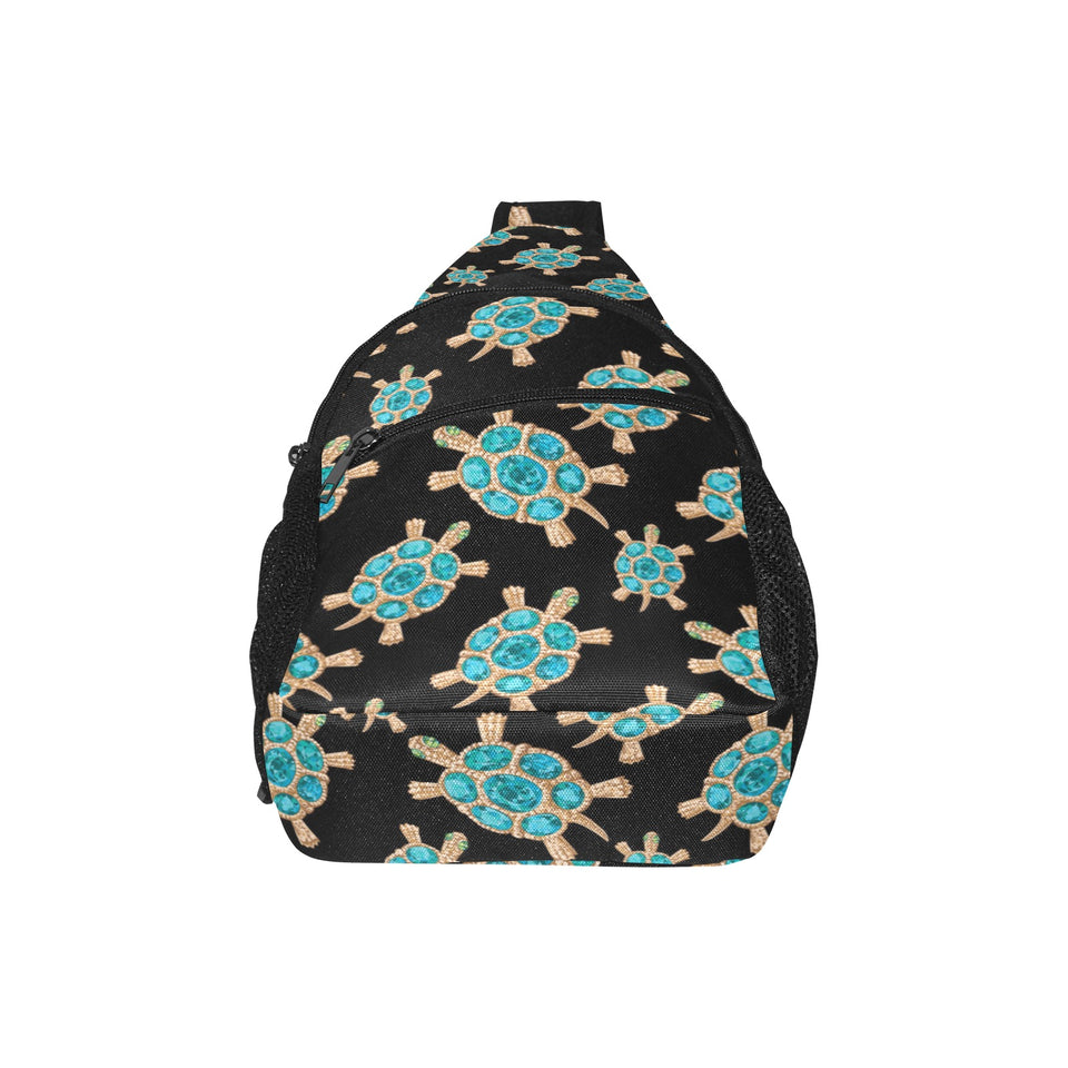 Sea turtle blue stone pattern All Over Print Chest Bag