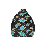 Sea turtle blue stone pattern All Over Print Chest Bag