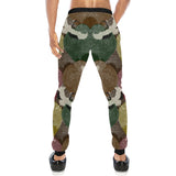 Japanese cranes flying forest dot pattern Unisex Casual Sweatpants